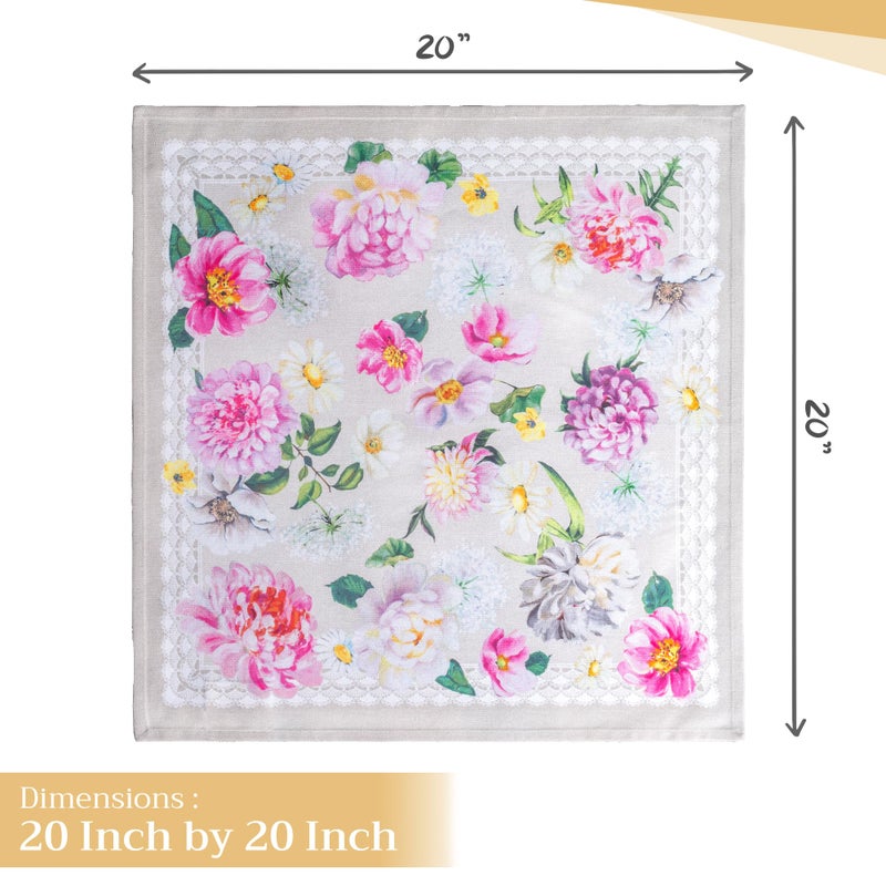 Maison d' Hermine Cloth Napkins Set of 4 100% Cotton Everyday Reusable Square Napkins Cloth Washable, Dinner, Party, Wedding, Restaurant, Spring/Summer (Pivoine, 20" x 20") - Image 4